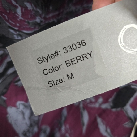 Habitat Shirt Womens Medium Purple Floral Button‎ Long Sleeve Lightweight Beachy - Picture 7 of 14